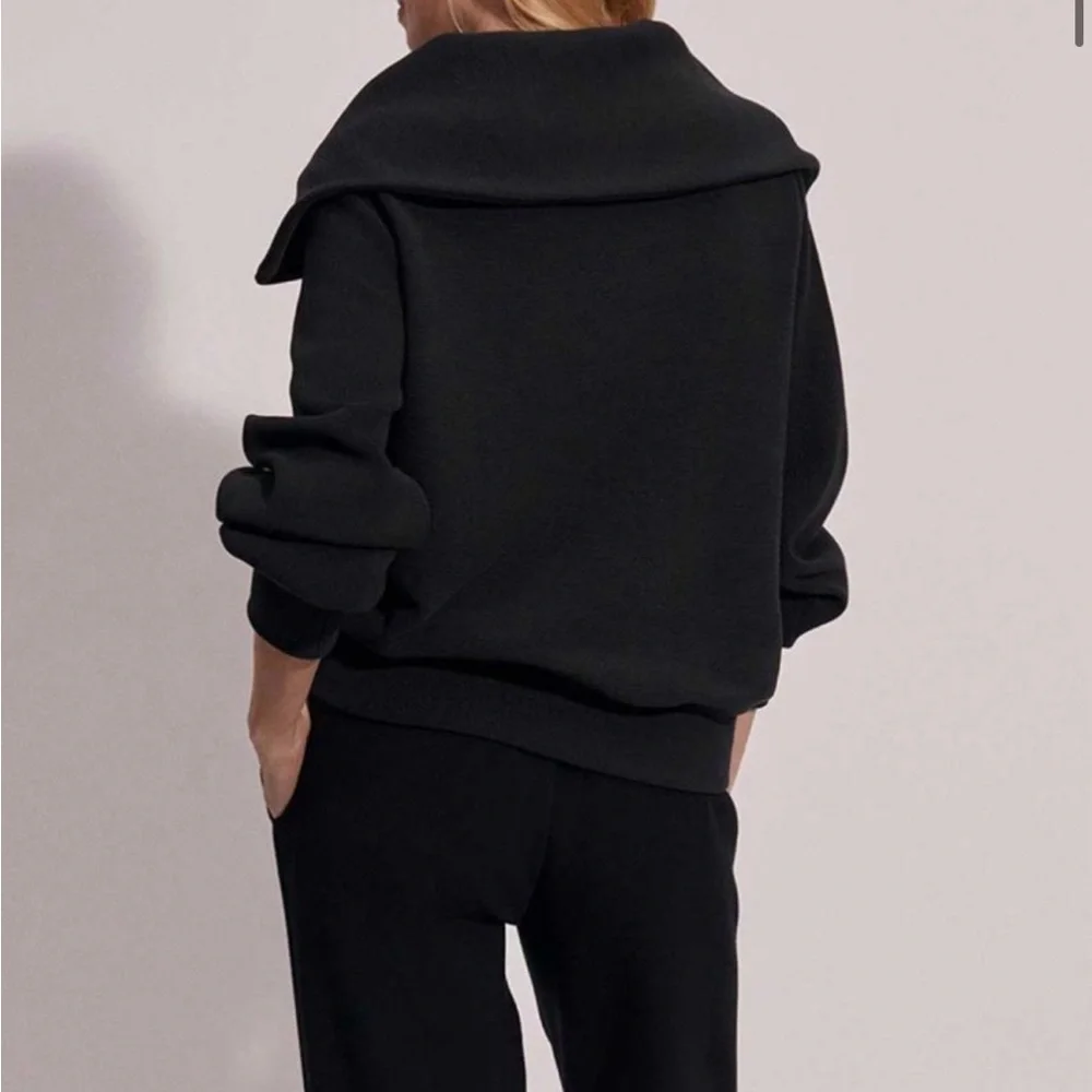 Varley Vine Half Zip Ottoman Rib Pullover with Gold Accents - Picture 3 of 9